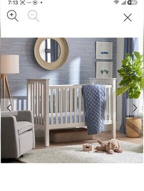 Pottery Barn Kids Belgian Flax Linen Crib Quilt